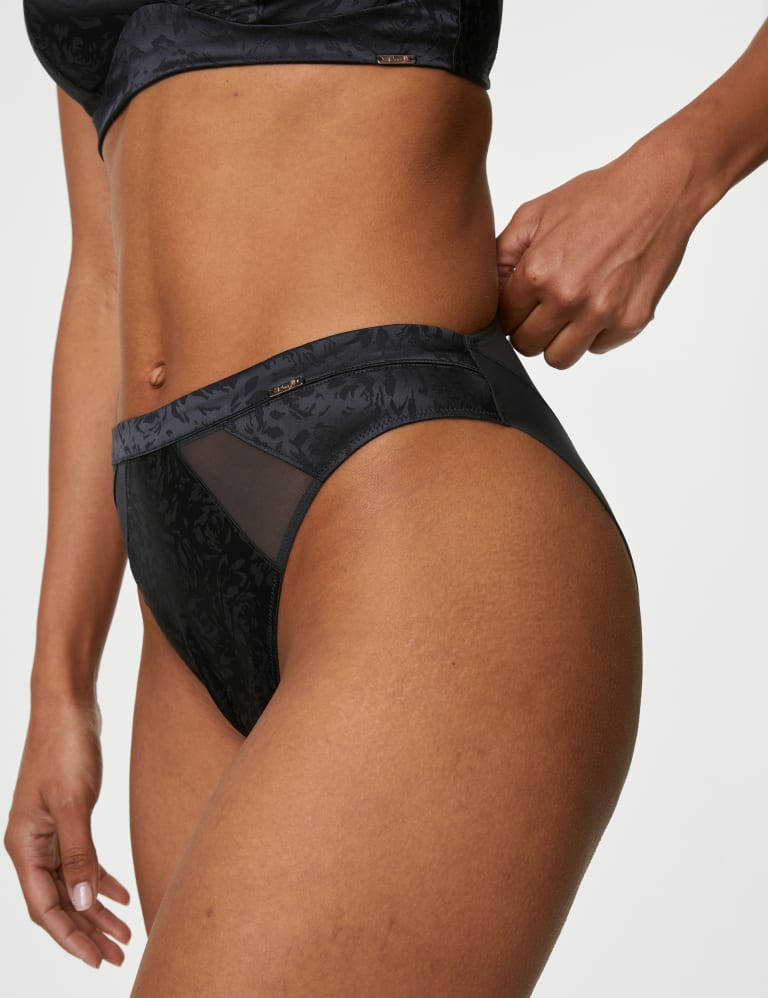 Dahlia Satin High Leg Knickers Rosie M S
