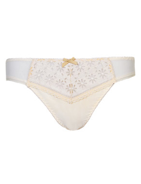 Daisy Embroidered Thong Image 2 of 3
