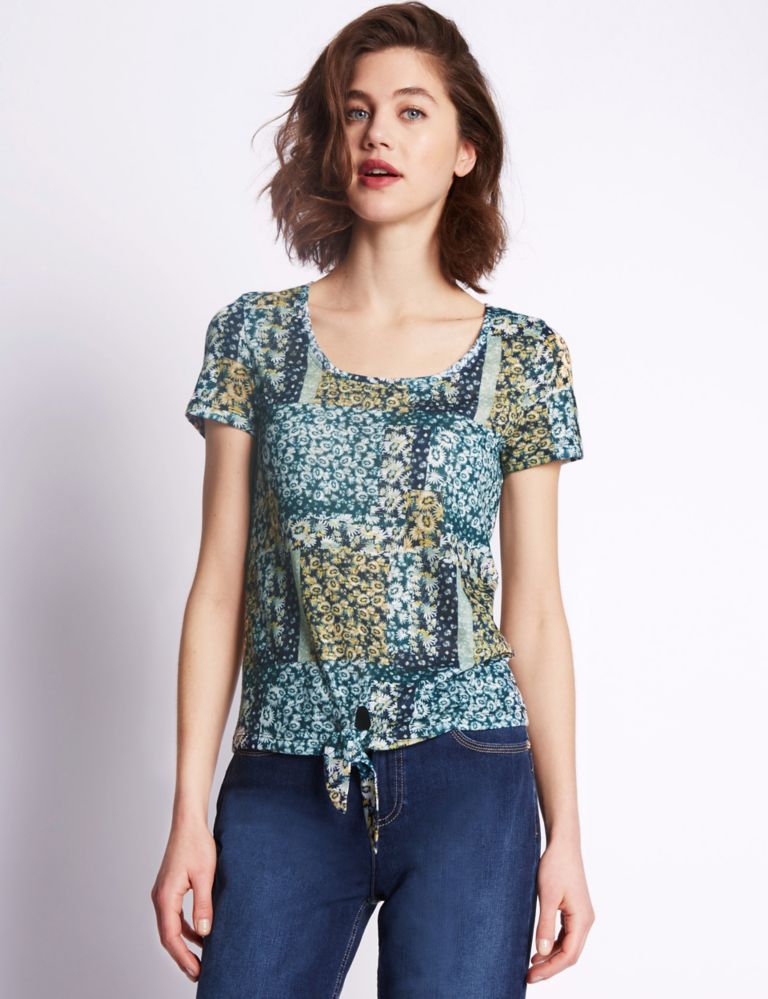 Daisy Patch Print Top 1 of 3