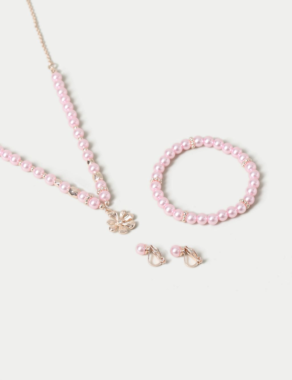 Daisy Pink Necklace and Bracelet Set 2 of 2