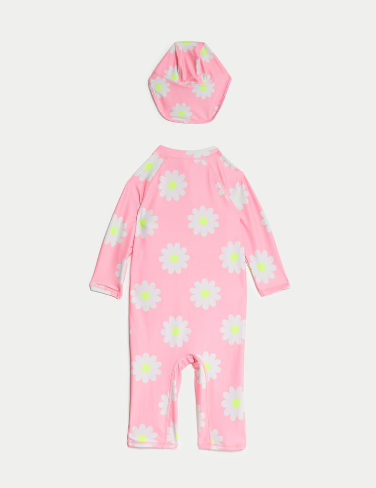 Daisy Print All In One with Sun Hat (2-8 Yrs) 2 of 4