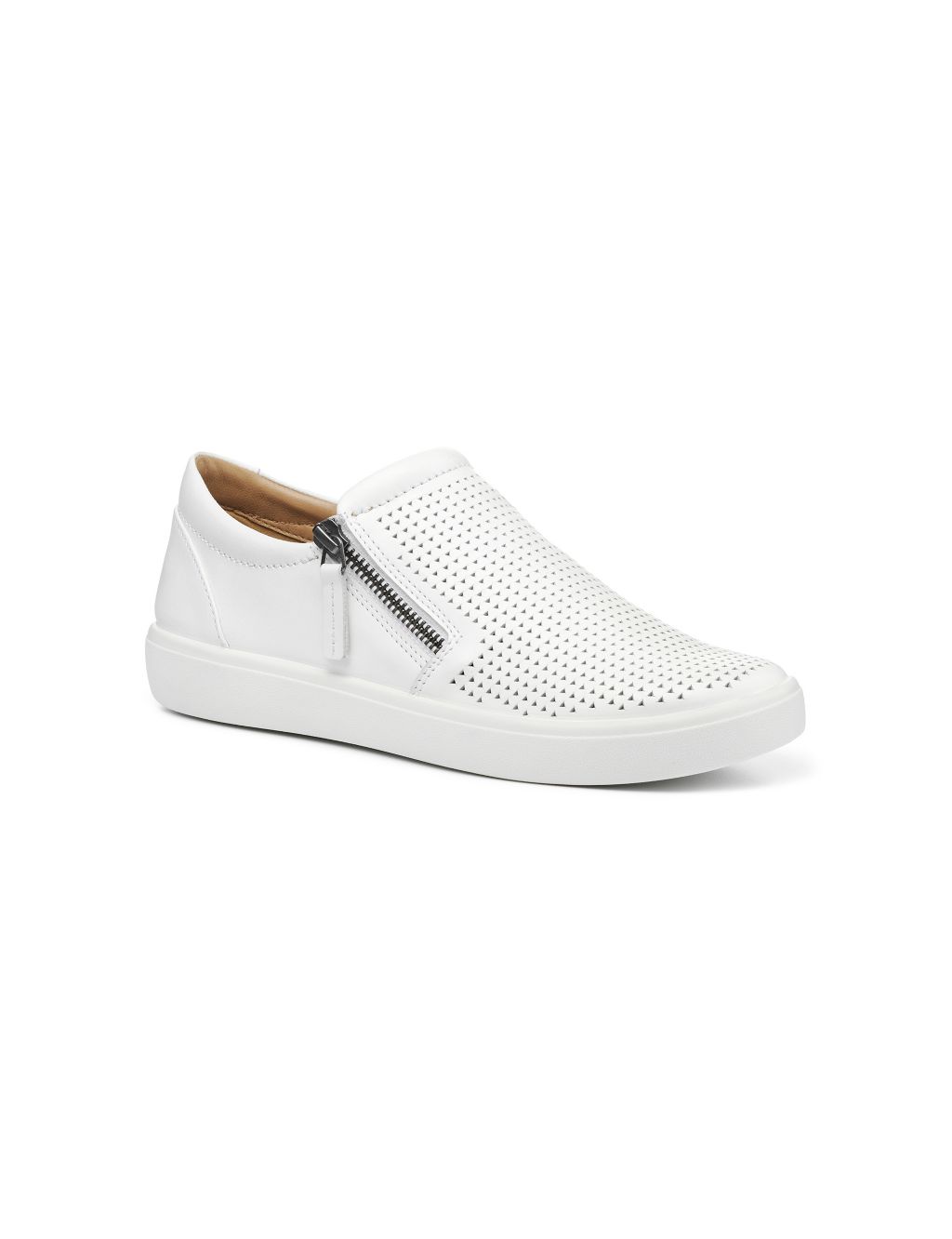 Daisy Wide Fit Leather Flat Trainers 1 of 4