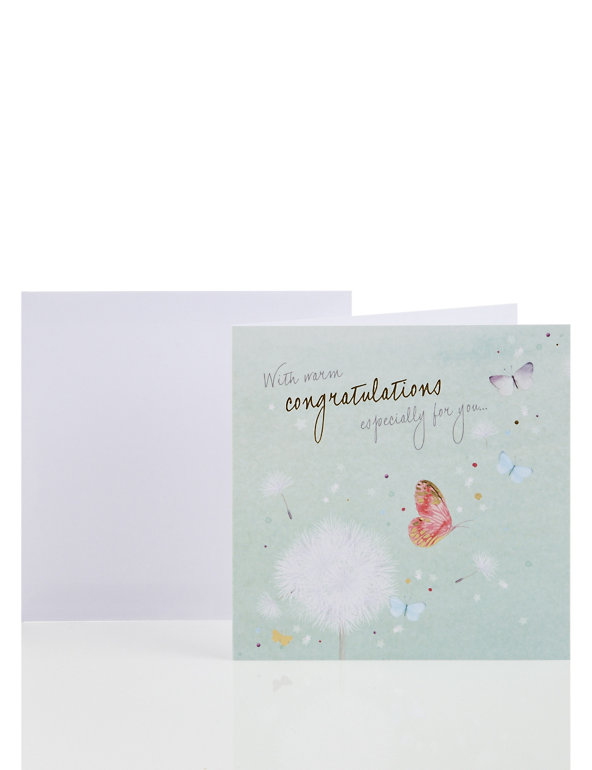 Dandelion & Butterflies Congratulations Card Image 1 of 2