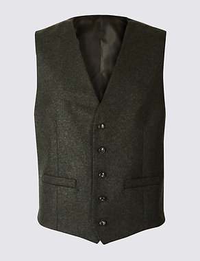 Dark Green Tailored Fit Tailored Waistcoat Image 2 of 6