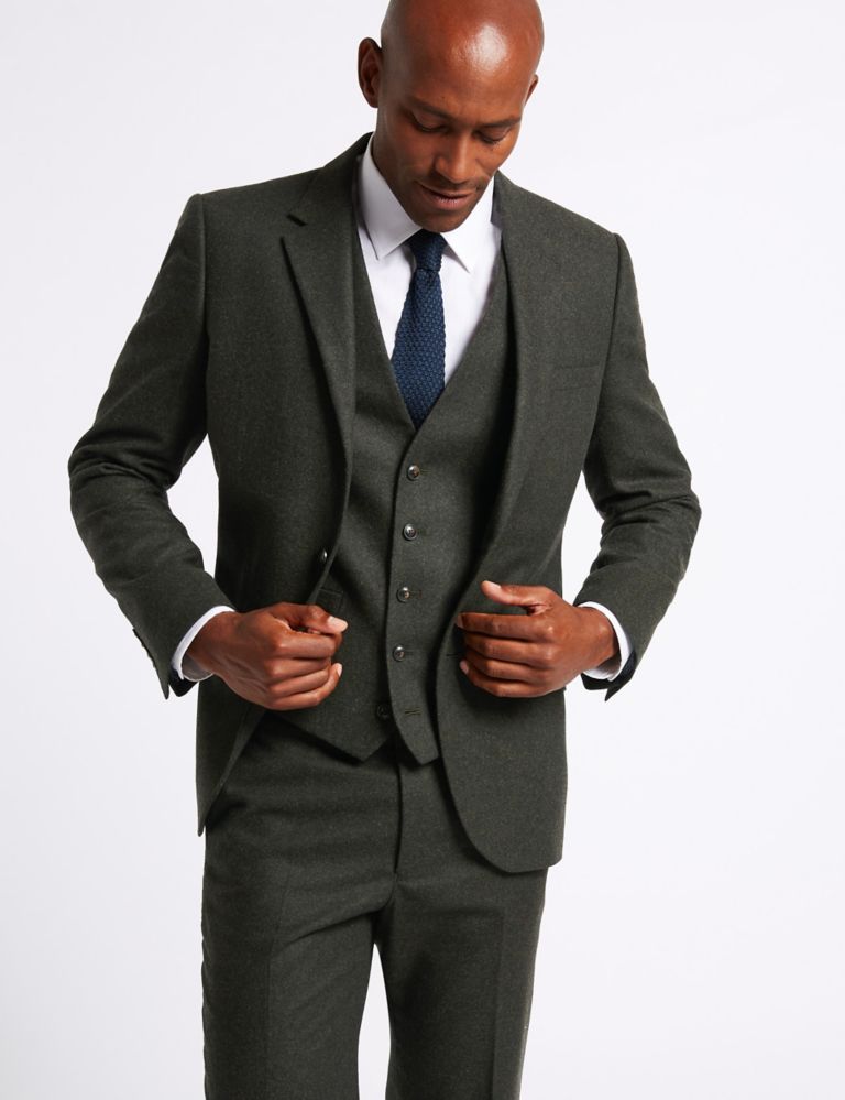 Dark Green Tailored Fit Tailored Waistcoat | M&S Collection | M&S