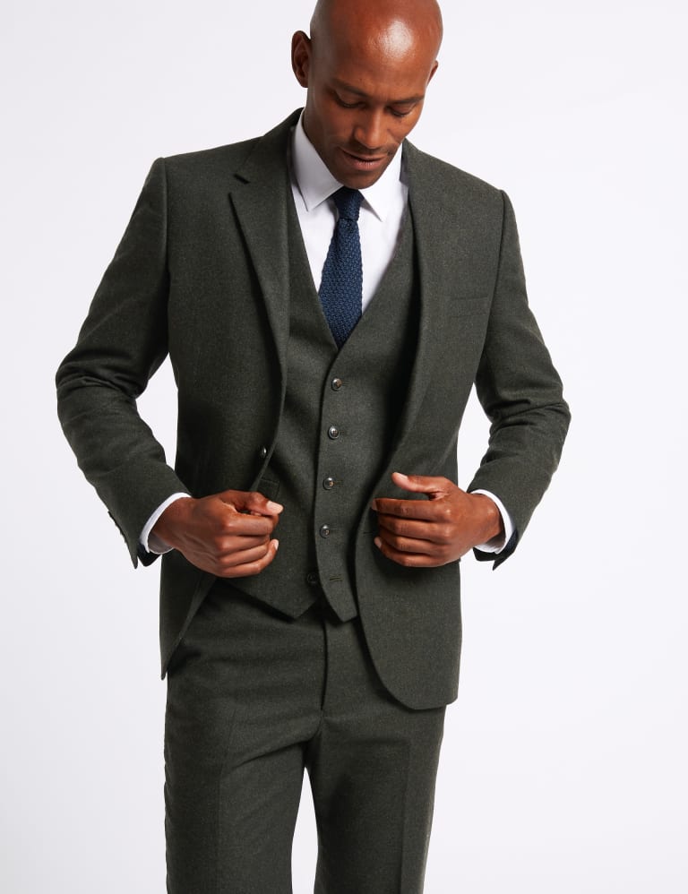 Dark Green Tailored Fit Tailored Waistcoat | M&S Collection | M&S