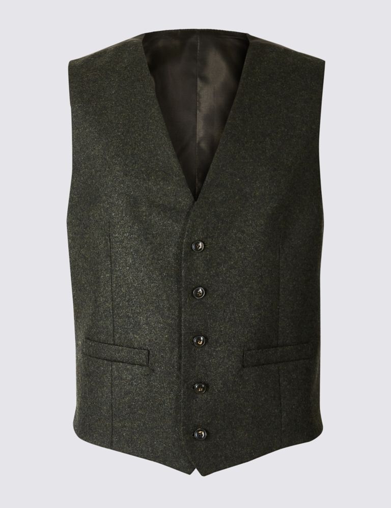 Dark Green Tailored Fit Tailored Waistcoat 2 of 6