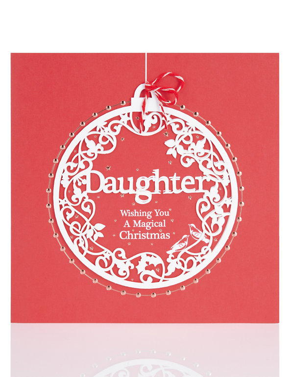 Daughter Laser Cut Bauble Christmas Card Image 1 of 2
