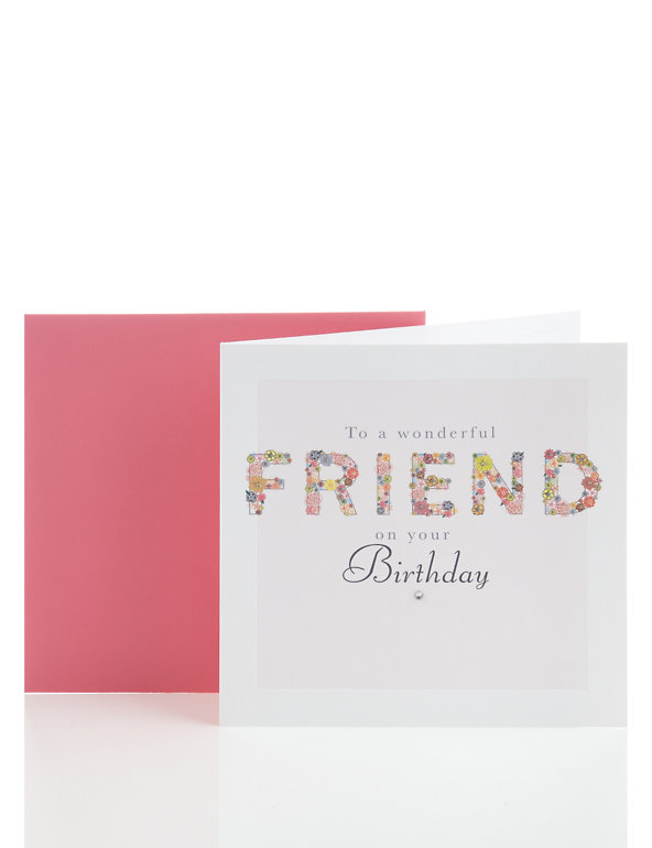 Decorative Friend Birthday Card Image 1 of 2