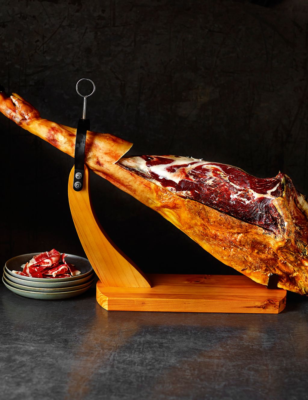 Deli Counter Whole Ibérico Leg with Knife & Stand 1 of 1