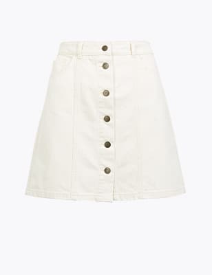 Marks and spencer cheap white denim skirt