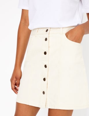 M&s white hot sale denim skirt