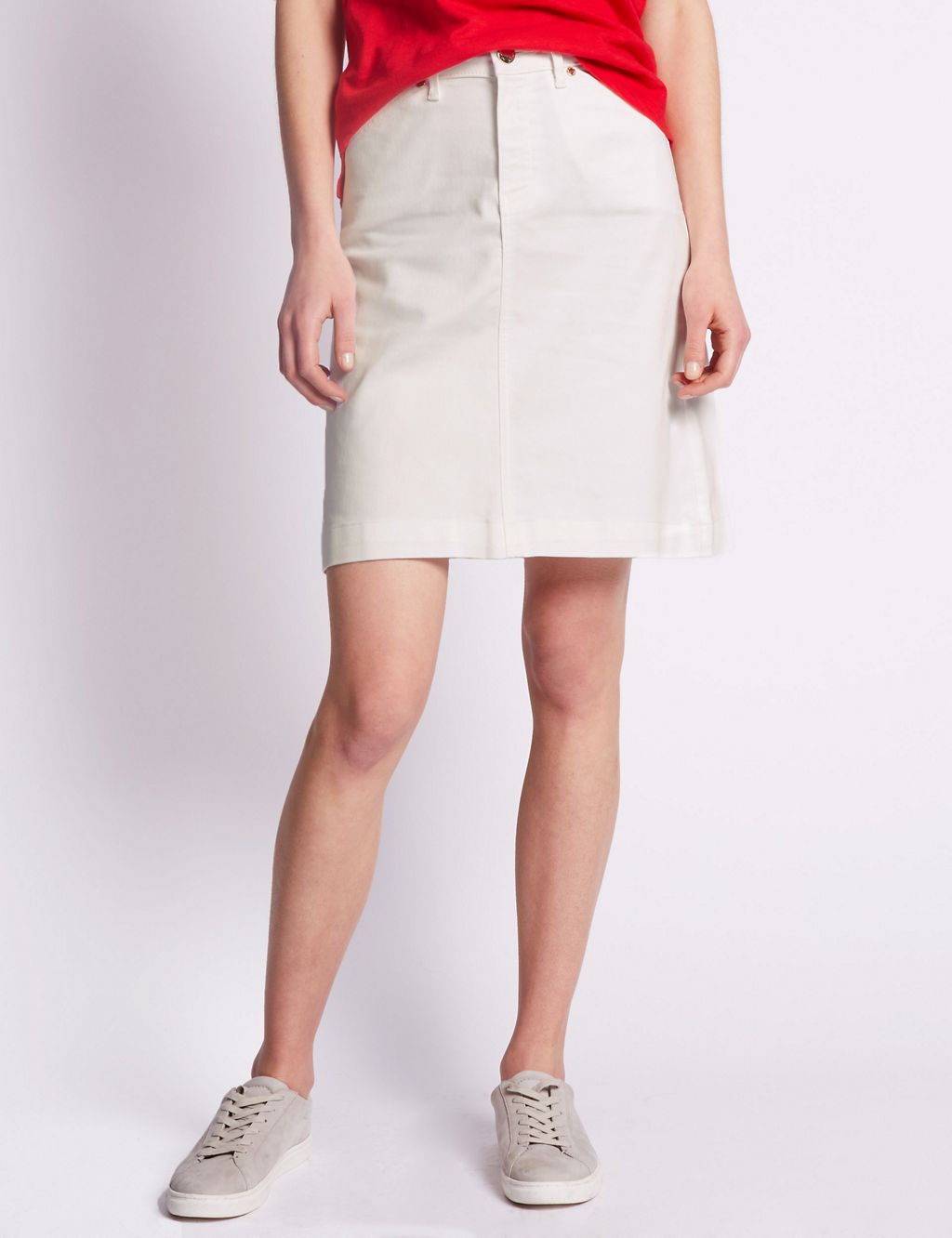 Denim A-Line Mini Skirt 3 of 3