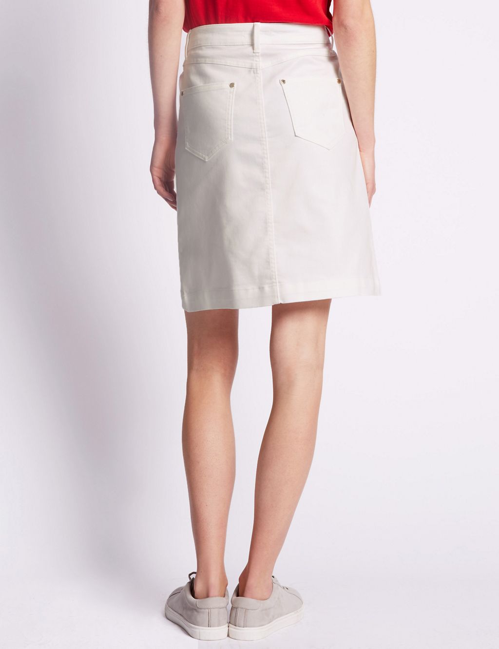 Denim A-Line Mini Skirt 2 of 3