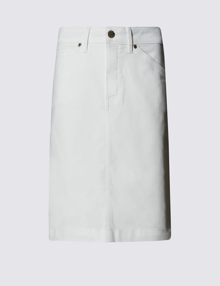 Denim A-Line Mini Skirt 2 of 3