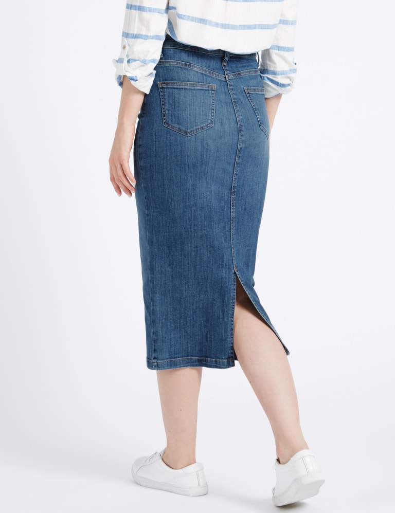 A denim pencil hot sale skirt