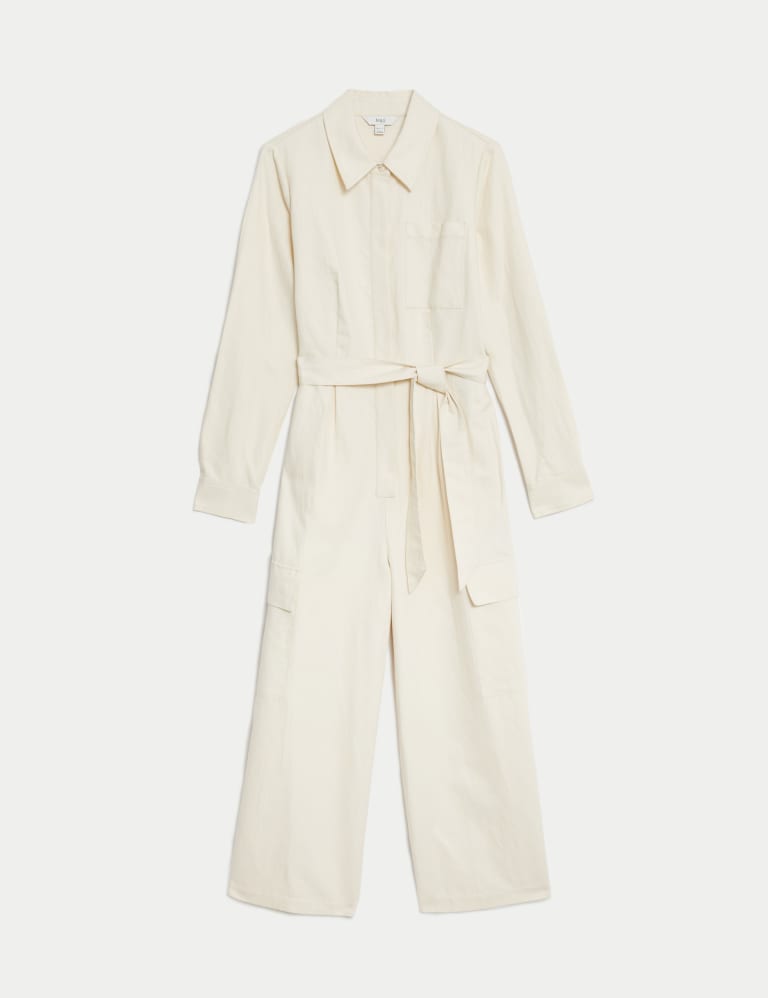 Denim Belted Ankle Grazer Jumpsuit