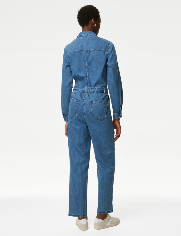 Denim Belted Jumpsuit M S Collection M S