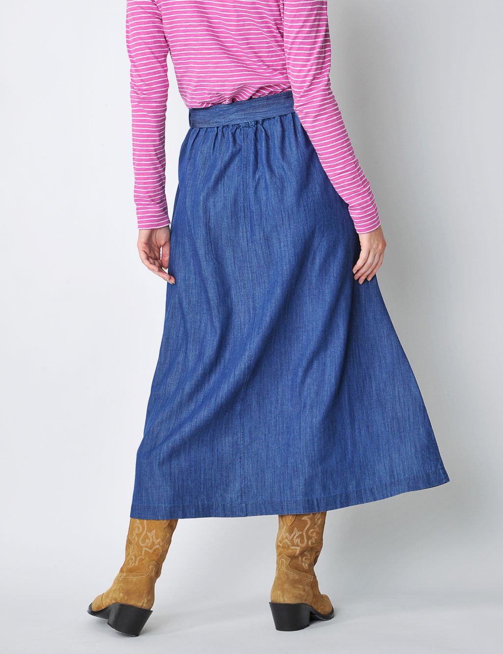 Denim Belted Midaxi Skirt 4 of 5