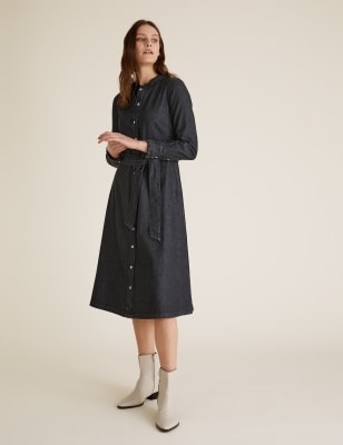 Country road belted outlet denim dress