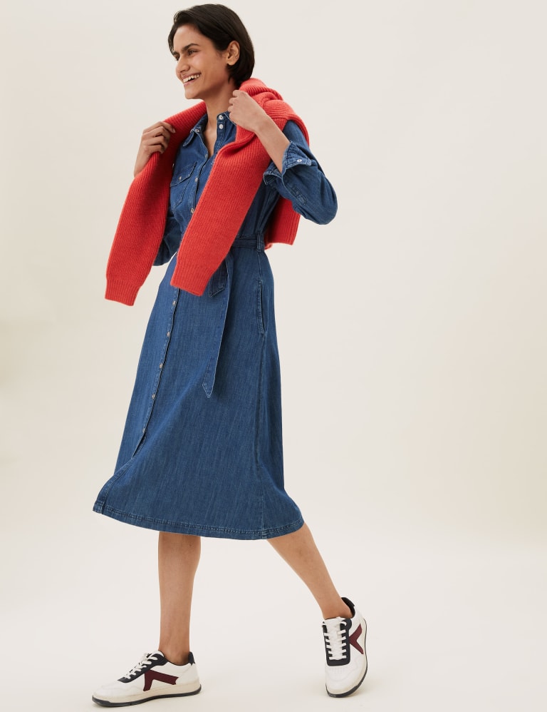 Denim shirt dress m&s store