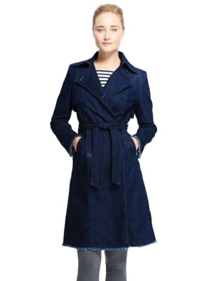 Belted denim trench on sale coat