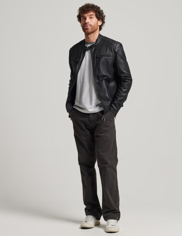 Superdry denim biker jacket store