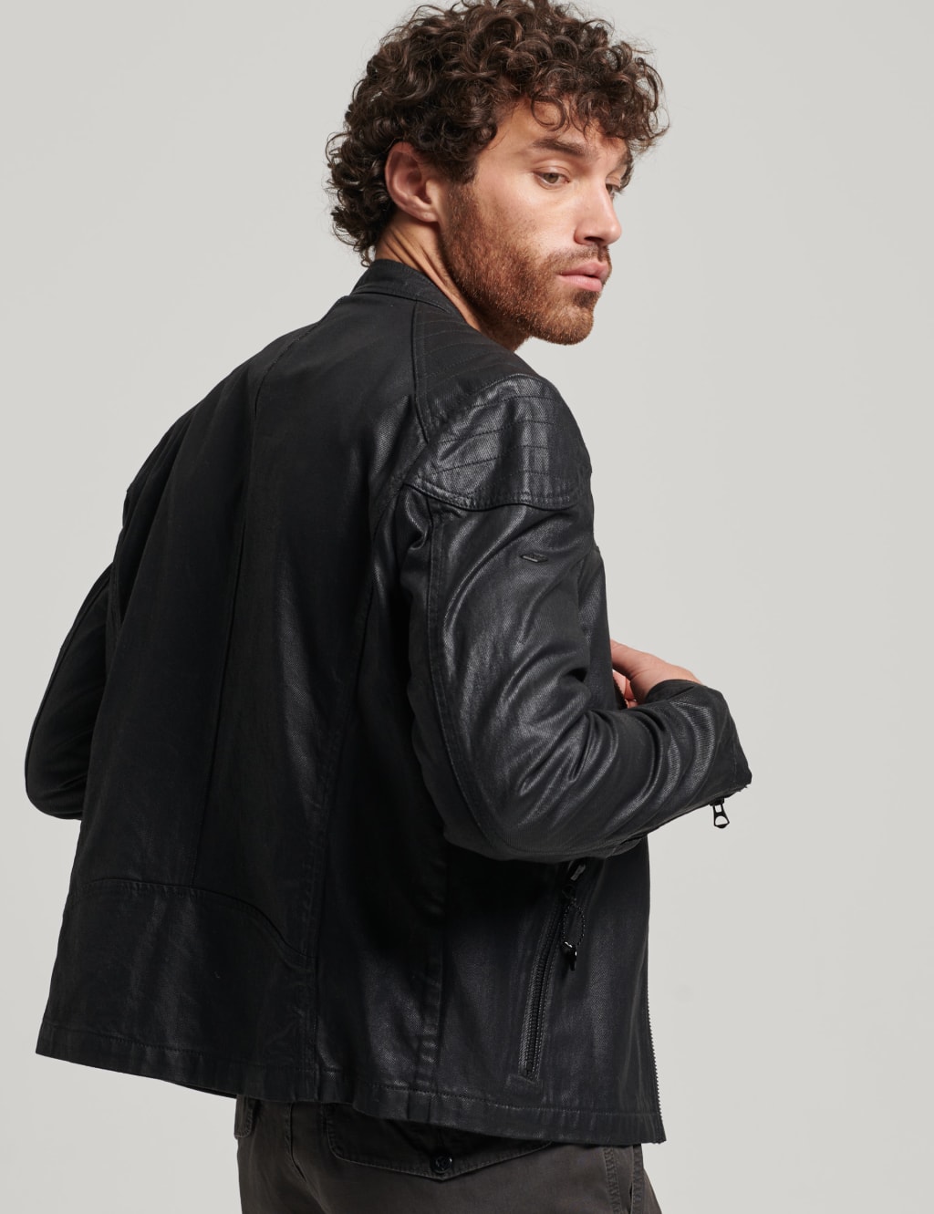 Superdry denim biker jacket outlet