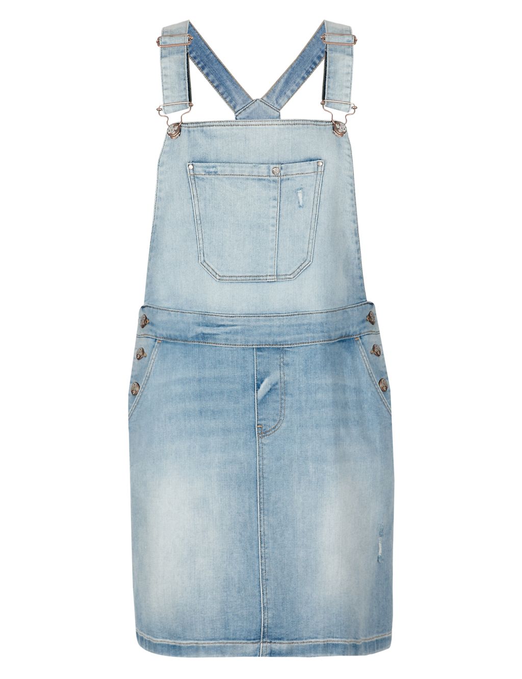 Denim Bleached Pinafore 1 of 5