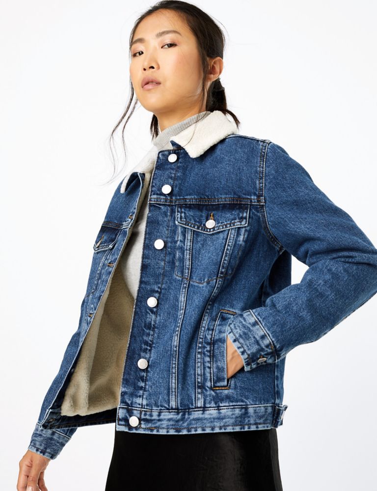 Buy Denim Borg Lined Jacket | M&S Collection | M&S