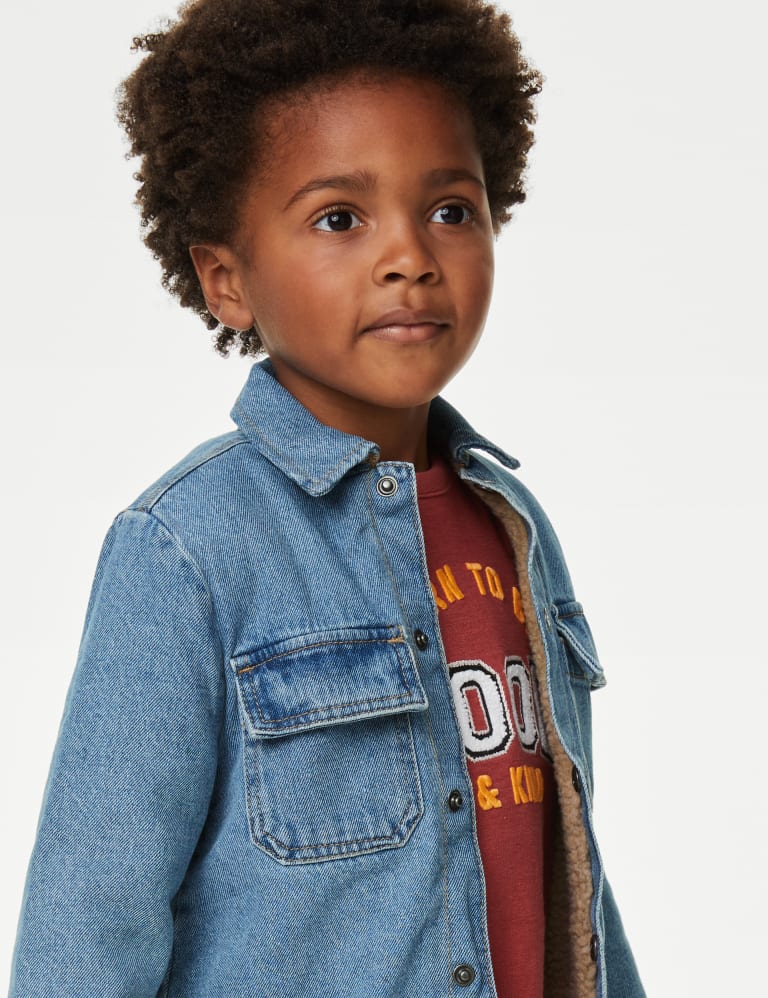 Boys borg lined denim jacket new arrivals