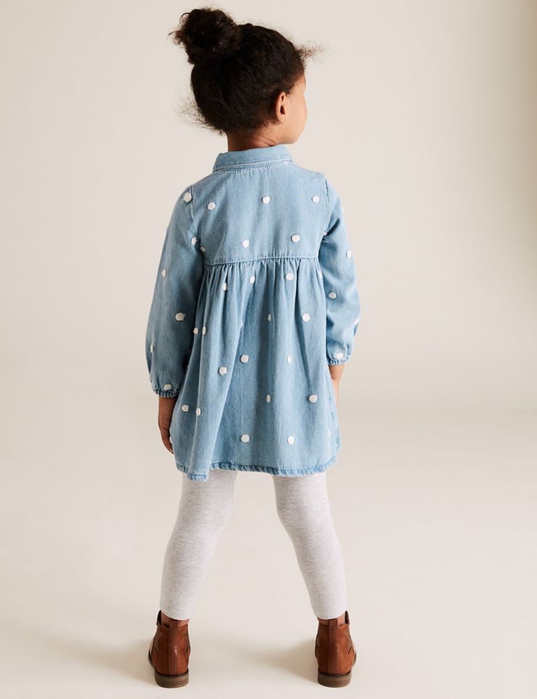 Denim Boucle Spotted Shirt Dress (2-7 Yrs) 4 of 4