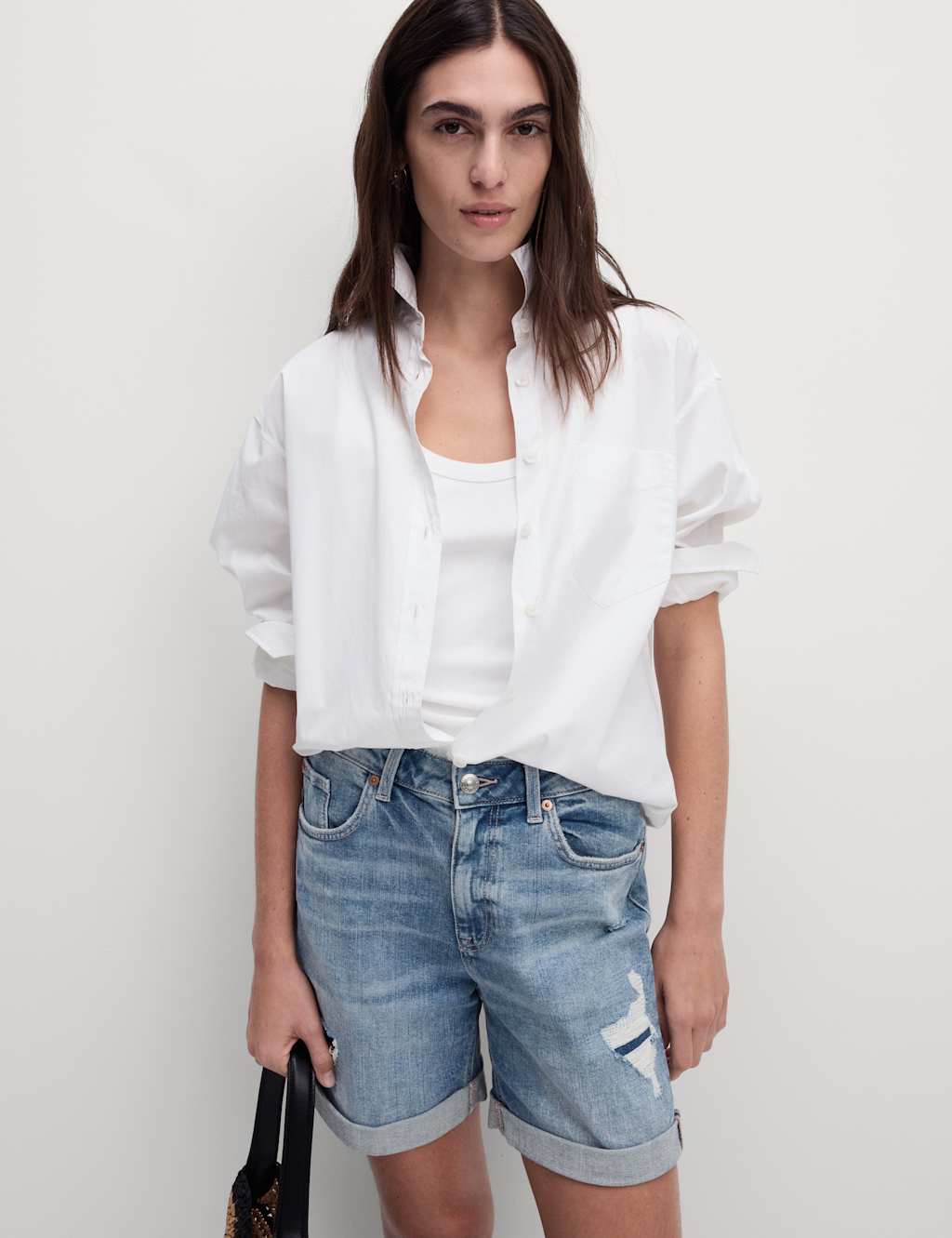 Denim Boyfriend Shorts M&S Collection M&S