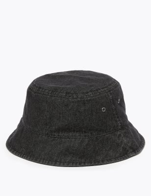 white denim bucket hat