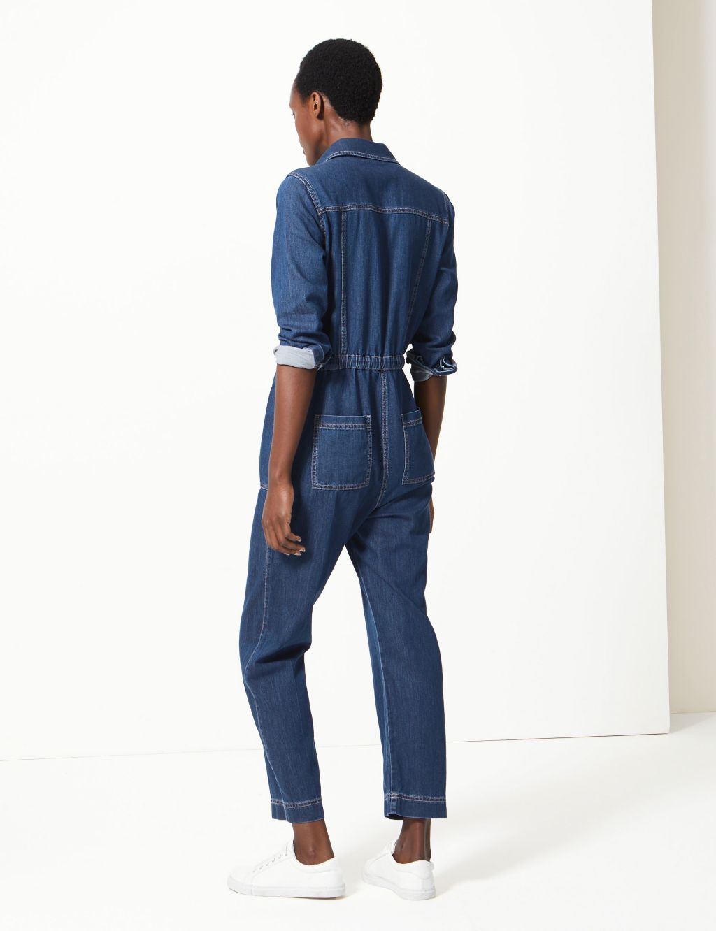 Buy Denim Button Detailed Jumpsuit | M&S Collection | M&S