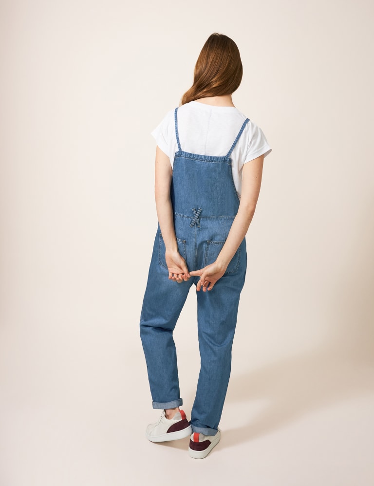 Denim Button Front Dungarees, White Stuff