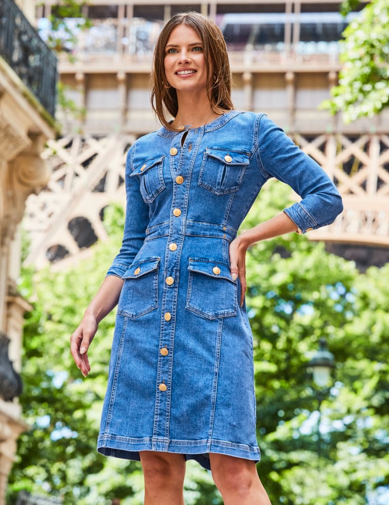 Skater dress with button front store