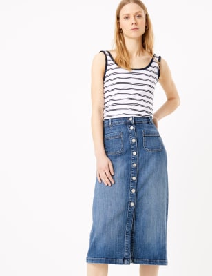 denim skirts at marks and spencer