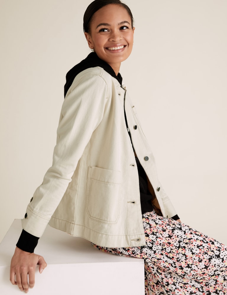 Joules white denim jacket hot sale