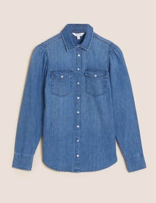 denim long sleeve shirts