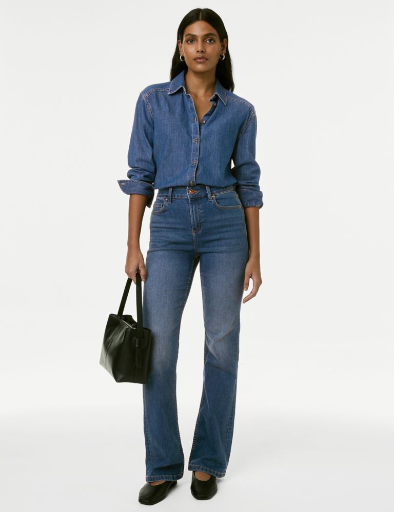 Denim Collared Relaxed Shirt 3 of 5