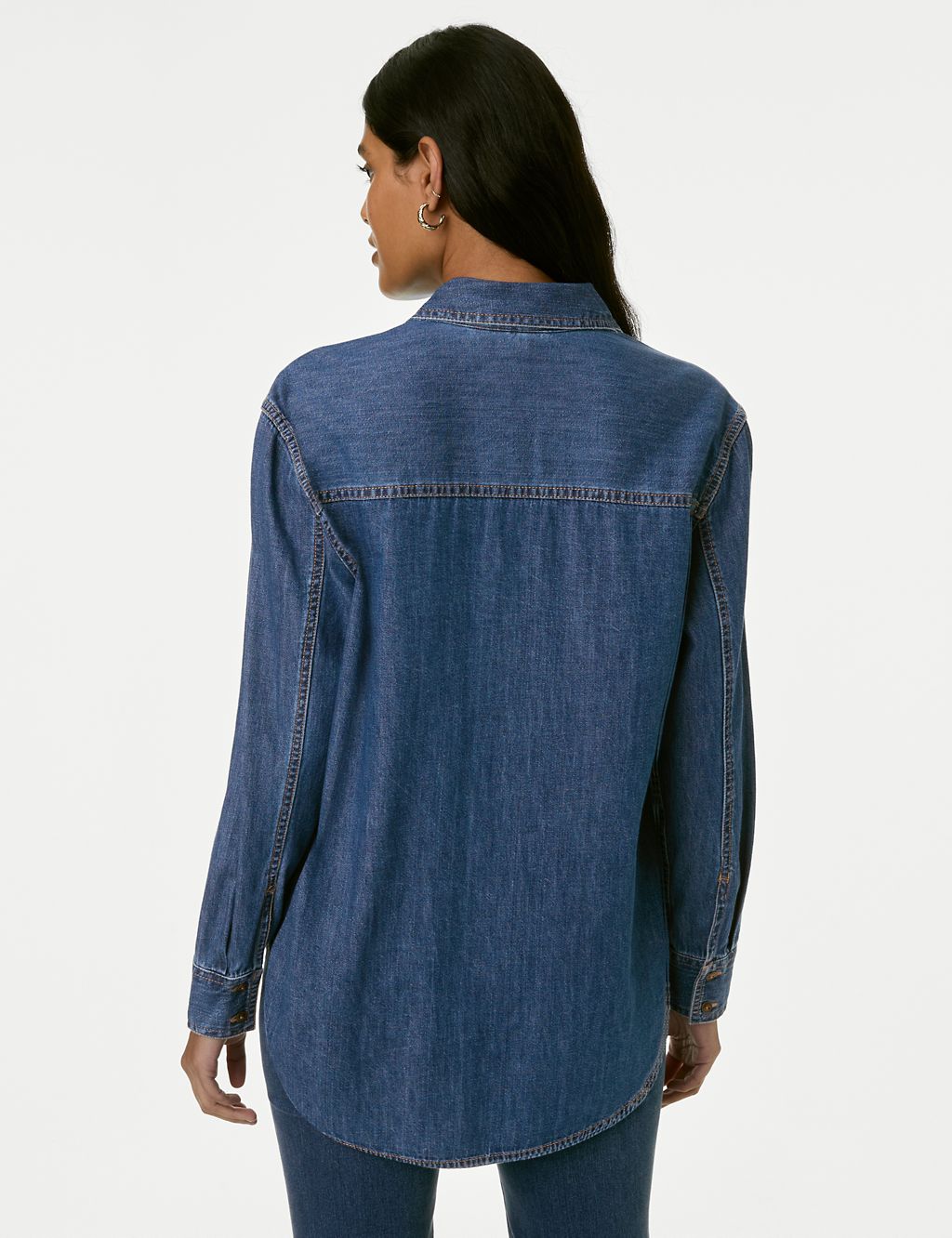 Denim Collared Relaxed Shirt 5 of 5