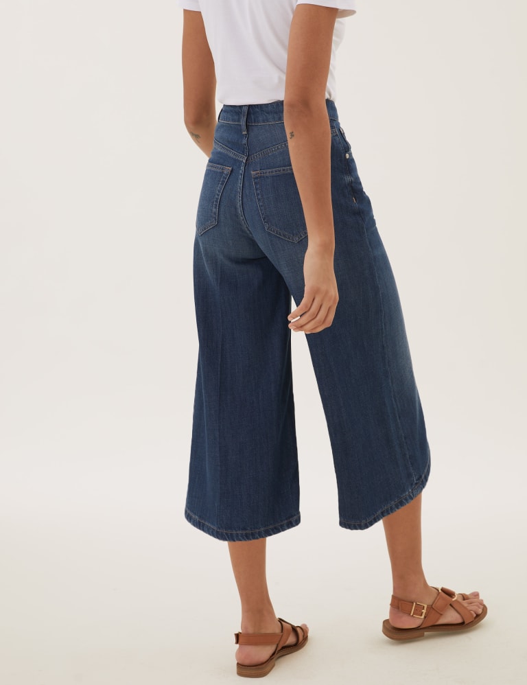 Cropped top culotte jeans