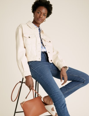 cream denim jacket womens
