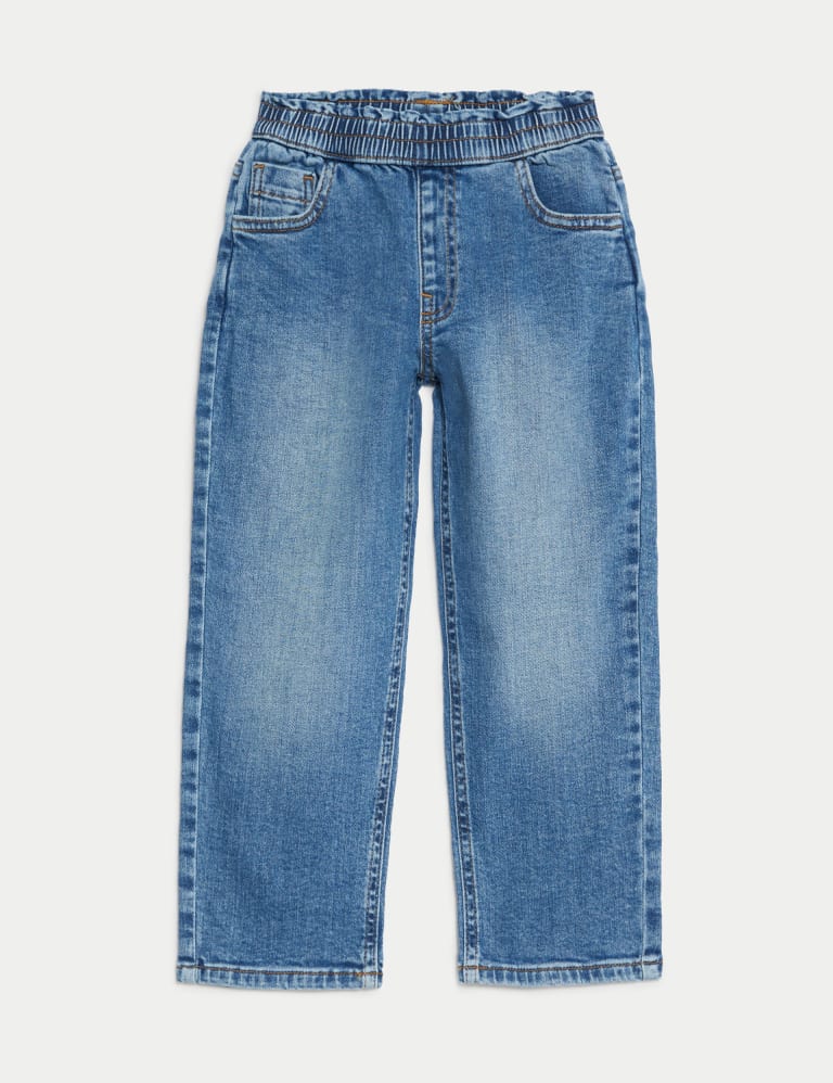 Denim Elasticated Waist Wide Leg Jeans 2 8 Yrs M S Collection
