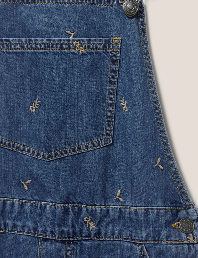 Denim Embroidered Cropped Dungarees 6 of 6