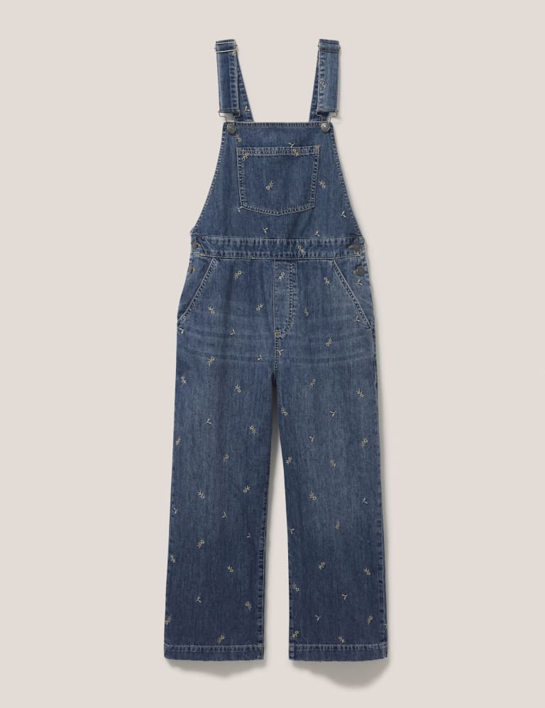Denim Embroidered Cropped Dungarees White Stuff M S