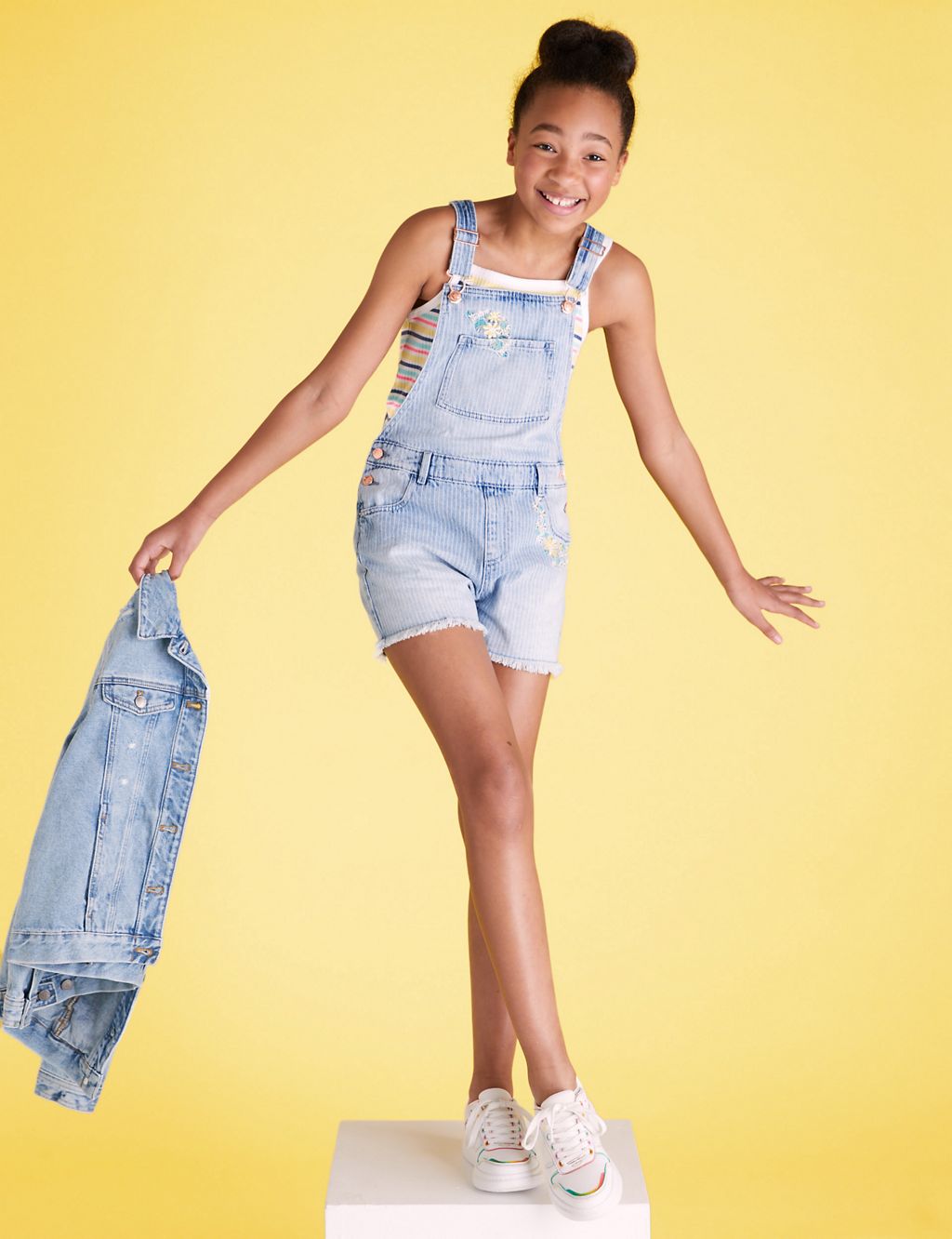 Denim Embroidered Dungarees (6-16 Yrs) 3 of 5