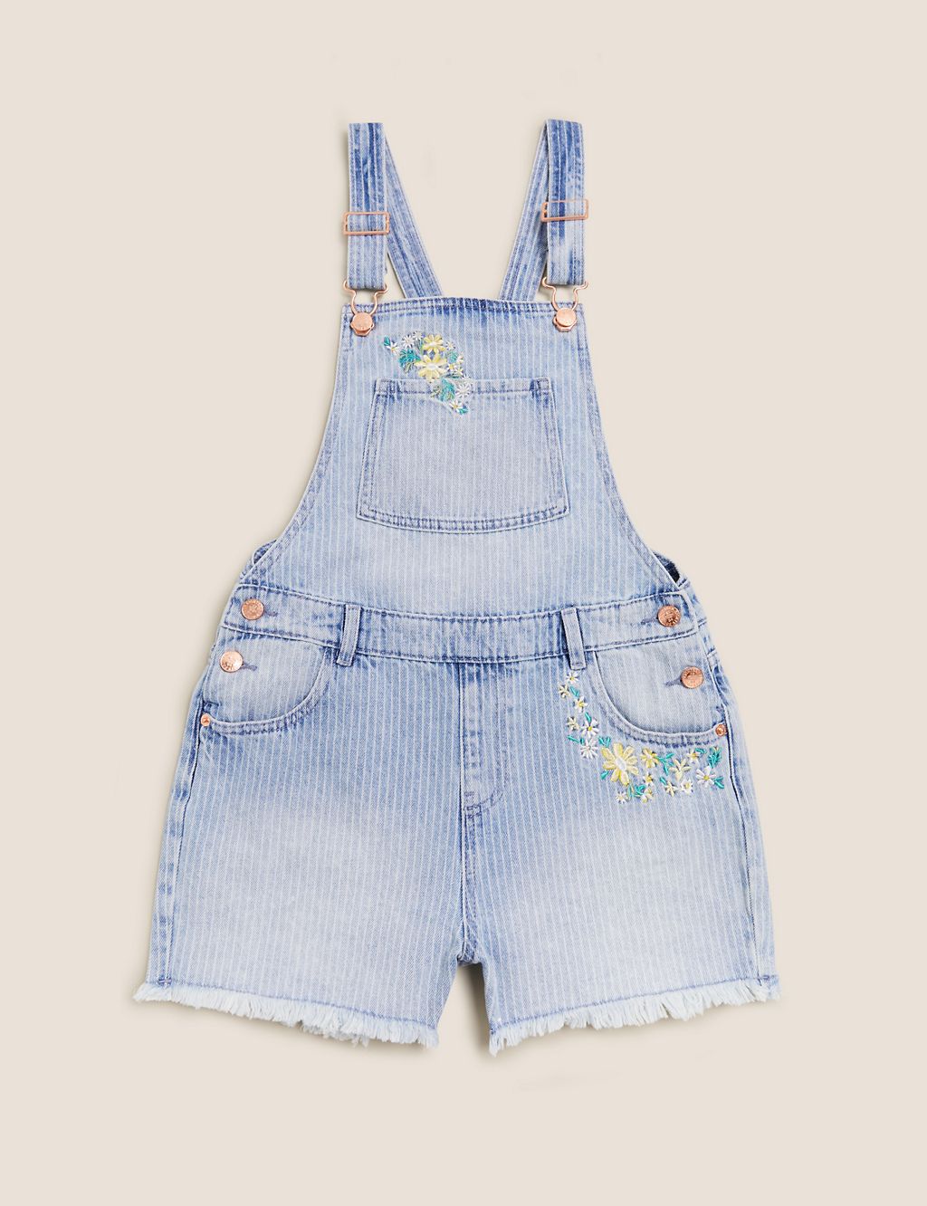 Denim Embroidered Dungarees (6-16 Yrs) 1 of 5