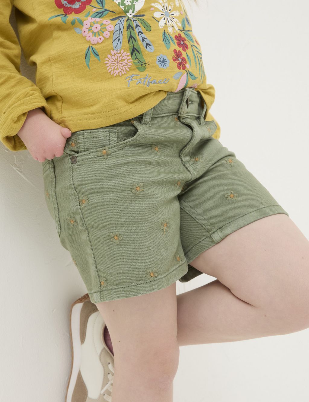 Denim Embroidered Shorts (3-13 Yrs) 2 of 4